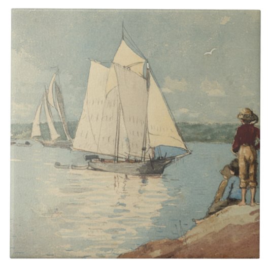 Vintag Winslow Homer Clear Sailing Fliese (Vorderseite)