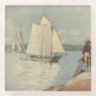 Vintag Winslow Homer Clear Sailing Glasuntersetzer