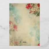 Vintag Winter Floral Weihnachtsdusche Folieneinladung (Rückseite)