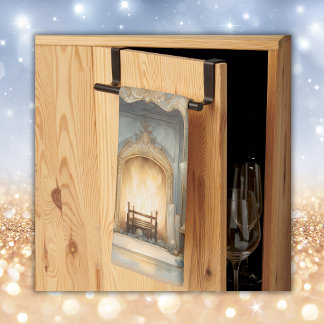 Vintag Winter Frohe Weihnachtsmonogramm | Geschirrtuch