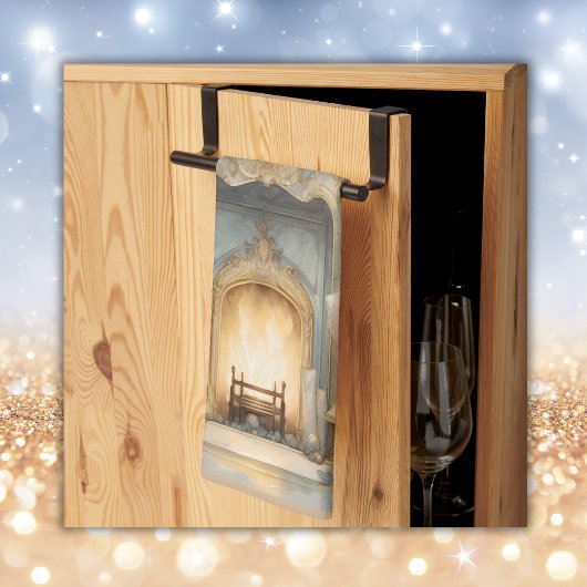 Vintag Winter Frohe Weihnachtsmonogramm | Geschirrtuch