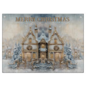 Vintag Winter Frohe Weihnachtsmonogramm | groß Schneidebrett (Vorderseite)