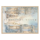 Vintag Winter Frohe Weihnachtsmonogramm | klein Tischdecke (Vorderseite (Horizontal))