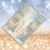 Vintag Winter Frohe Weihnachtsmonogramm | m Tischdecke