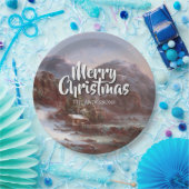 Vintag Winter Merry Christmas Gignoux Pappteller (Party)