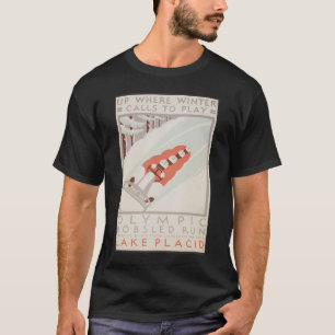 Vintag Winter Olympia Poster, Lake Placid, NY, B T-Shirt