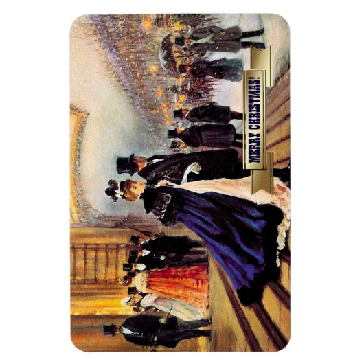 Vintag Winter Pariser Szene Weihnachtsgeschenk Magnet (Vertikal)