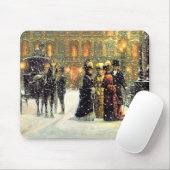 Vintag Winter Pariser Szene Weihnachtsgeschenk Mousepad (Mit Mouse)