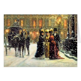 Vintag Winter Pariser Weihnachtskarte