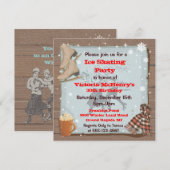 Vintag Winter Skaten-Party Einladungen (Vorne/Hinten)