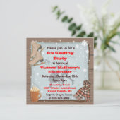 Vintag Winter Skaten-Party Einladungen (Stehend Vorderseite)