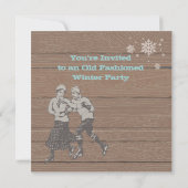 Vintag Winter Skaten-Party Einladungen (Rückseite)