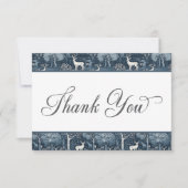 Vintag Winter William Morris Elegante Hochzeit Dankeskarte (Vorderseite)