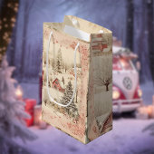 Vintag Winter Wonderland Weihnachtsgeschenktasche Kleine Geschenktüte