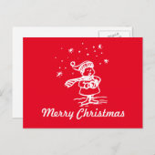 Vintag Winter Wonderland Weihnachtslied Feiertagspostkarte (Vorne/Hinten)