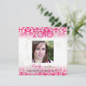 Vintag/Wirbel/Damast/Abschlüsse, anpassbar Einladung (Stehend Vorderseite)