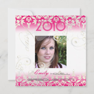 Vintag/Wirbel/Damast/Abschlüsse, anpassbar Einladung