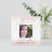 Vintag/Wirbel/Damast/Abschlüsse Einladung (Stehend Vorderseite)