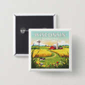 Vintag Wisconsin Button (Vorne & Hinten)