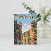 Vintag Wisconsin Dells Travel Postkarte (Stehend Vorderseite)