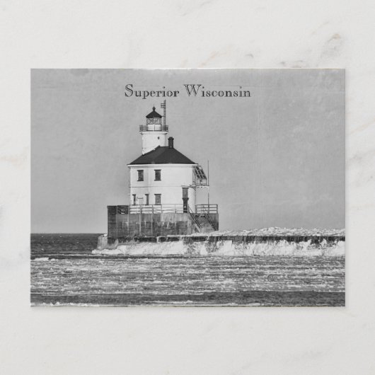 Vintag Wisconsin Lighthouse Postkarte (Vorderseite)