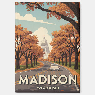 Vintag Wisconsin Madison Staat Hauptstadt Magnet