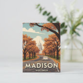 Vintag Wisconsin Madison Staat Hauptstadt Postkarte (Stehend Vorderseite)