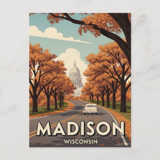 Vintag Wisconsin Madison Staat Hauptstadt Postkarte (Vorderseite)