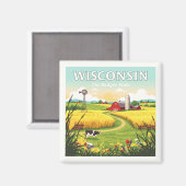 Vintag Wisconsin Magnet (Vorderseite/Rückseite)