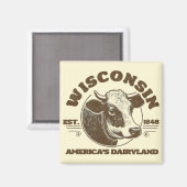Vintag Wisconsin Magnet (Vorderseite/Rückseite)