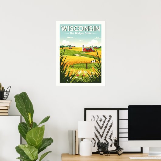 Vintag Wisconsin Poster (Heimbüro)