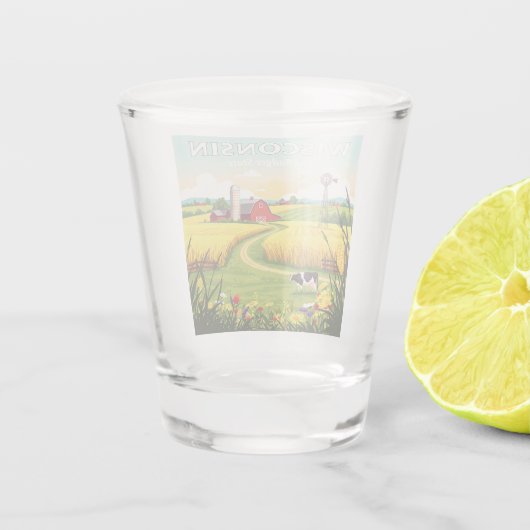 Vintag Wisconsin Schnapsglas (Rückseite)