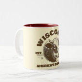 Vintag Wisconsin Zweifarbige Tasse (Vorderseite Links)