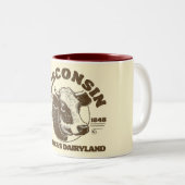Vintag Wisconsin Zweifarbige Tasse (VorderseiteRechts)