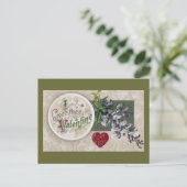 Vintag Wisteria Valentine Feiertagspostkarte (Stehend Vorderseite)