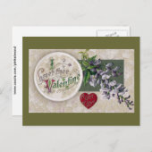 Vintag Wisteria Valentine Feiertagspostkarte (Vorne/Hinten)