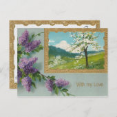 Vintag Wisteria Valentine Feiertagspostkarte (Vorne/Hinten)