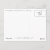 Vintag Witch Pumpkin Halloween Grüße Postkarte (Rückseite)