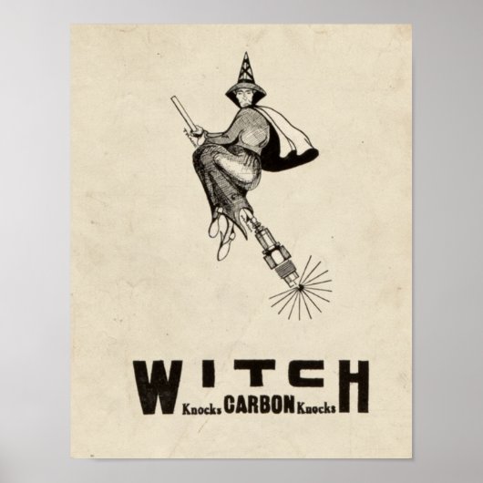 Vintag Witz-Hut-Broomstick Halloween Poster (Vorne)