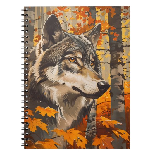 Vintag Wolf Portrait Notizblock (Vorderseite)