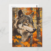 Vintag Wolf Portrait Postkarte (Vorne/Hinten)