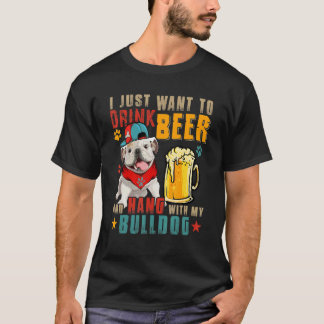Vintag Wollte ich einfach, Bier zu trinken und mit T-Shirt