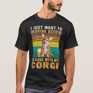 Vintag Wollte ich einfach, Bier zu trinken und mit T-Shirt