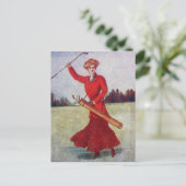Vintag Women's Golf Fashion der 1910er Jahre Postkarte (Stehend Vorderseite)