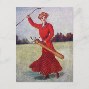Vintag Women's Golf Fashion der 1910er Jahre Postkarte