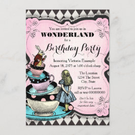 Vintag Wonderland Birthday Party Einladung