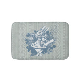 Vintag Wonderland White Rabbit Herald Badematte