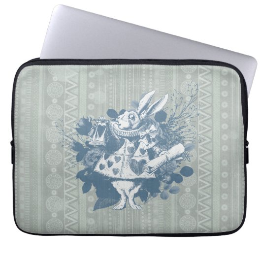 Vintag Wonderland White Rabbit Herald Laptopschutzhülle (Vorderseite)