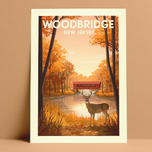 Vintag Woodbridge New Jersey Postkarte