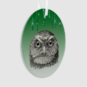 Vintag Woodford Owl Green Glittery Ornament (Vorderseite)